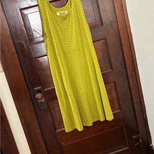 Gudrun Sjoden Green with brown Polka Dots Sleeveless Midi Dress